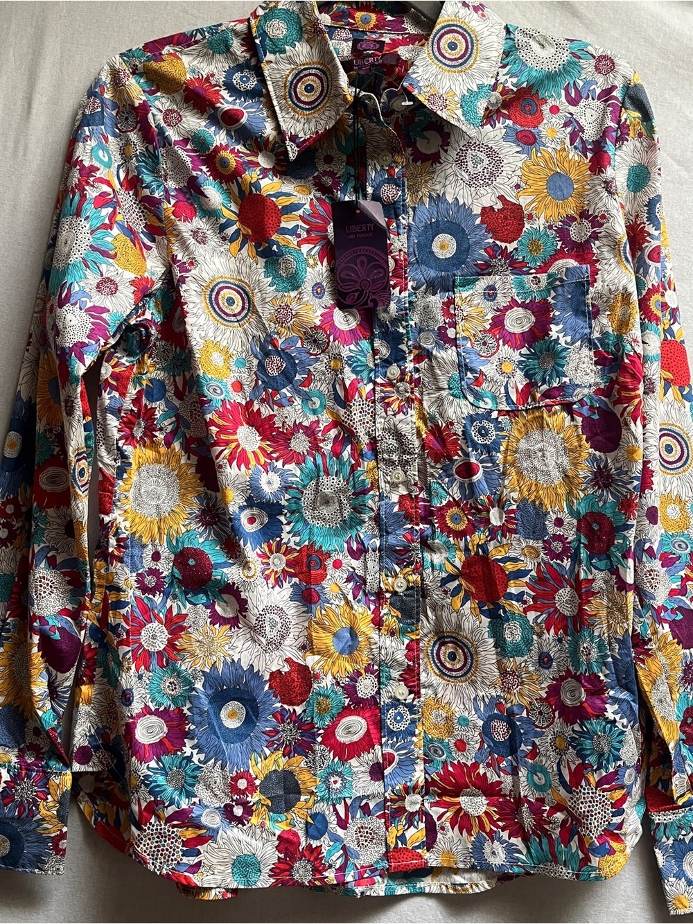 NWT Simons x Liberty Art Fabrics Floral Sunflower Button-Down Shirt Sz S